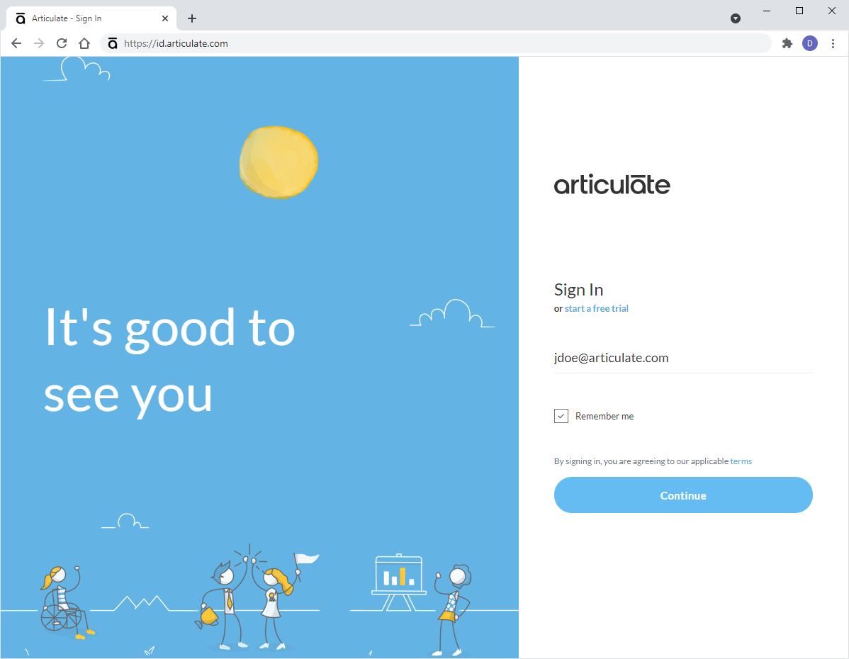 Articulate 360 Articulate 360 Desktop App Browser Based Sign In Experience Articulate Support