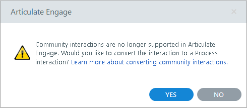 Upgraded community interactions will be converted to process interactions.