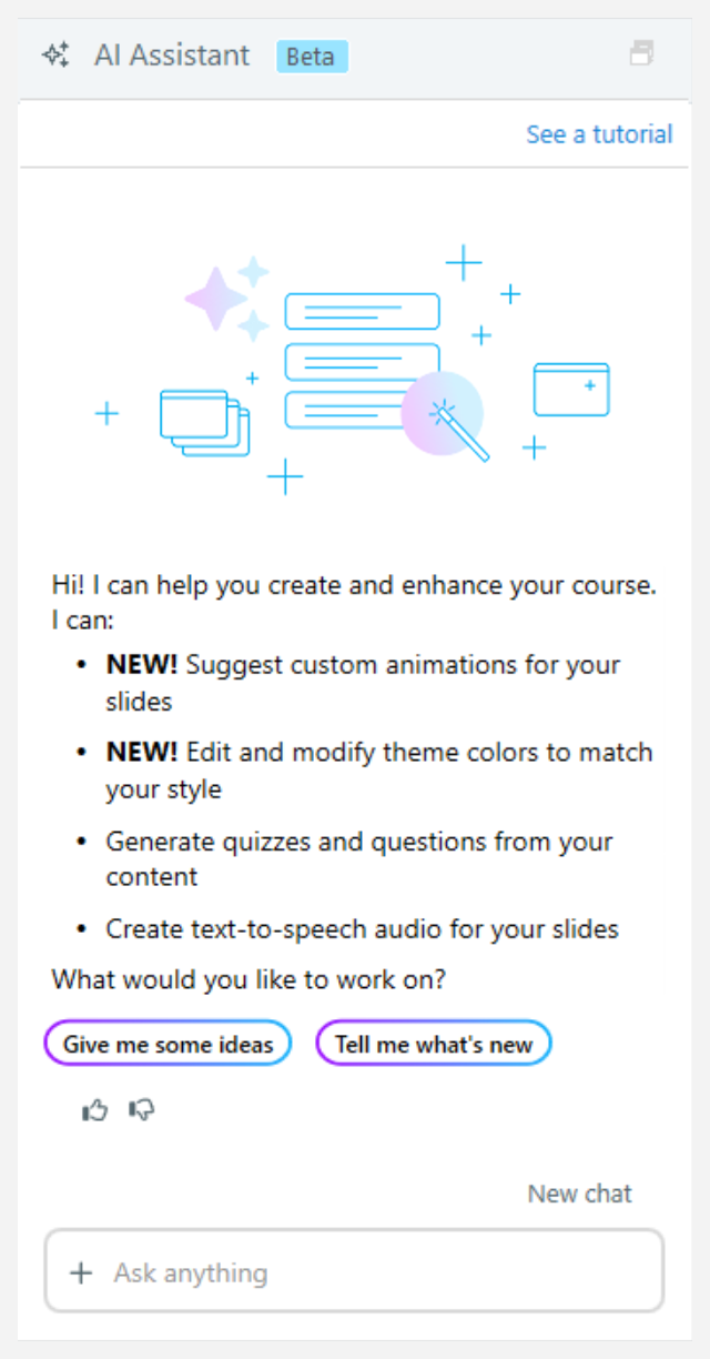 AI Chat window in Storyline 360